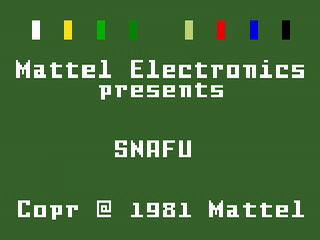 Snafu title screen for Intellivision